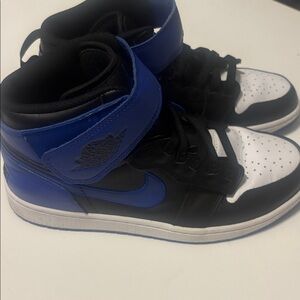 Blue and Black High-Top Sneakers